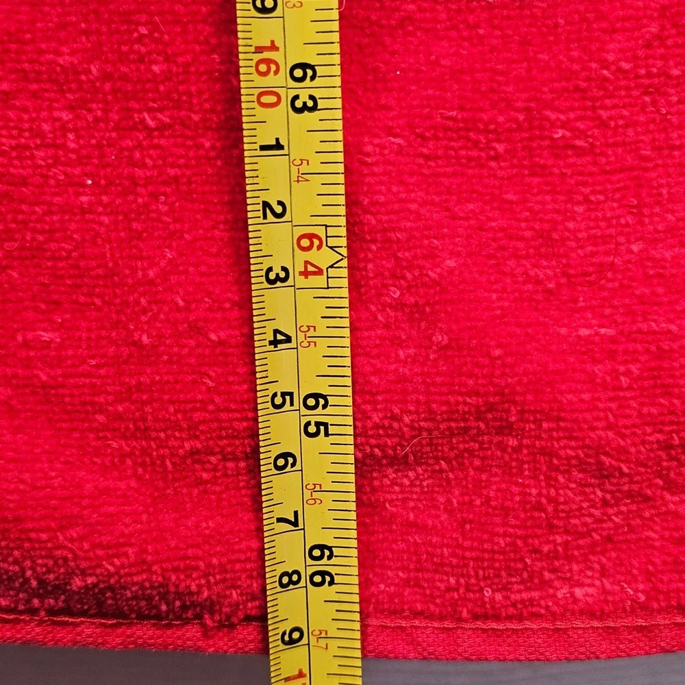 Vintage 1988 Helia Beach Towel Red Folk Art Marketplace Chickens fowers 56x28